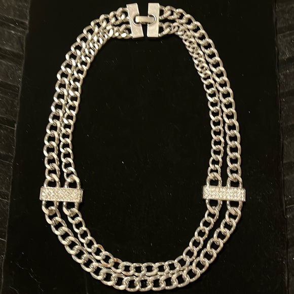 Silver Zirconia 2 Strand Necklace - Picture 1 of 17